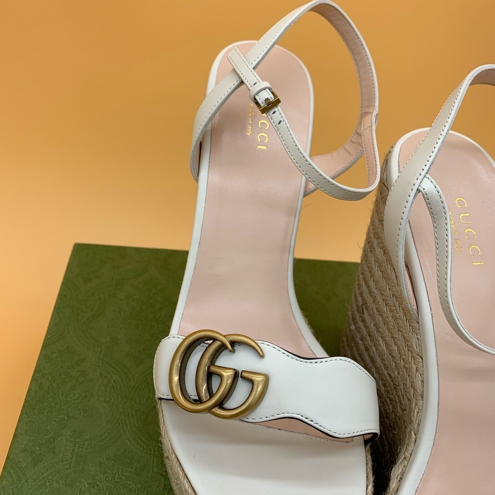 Gucci Lifford Double G Logo Espadrilles Sandals size 41.5 - Picture 4 of 16